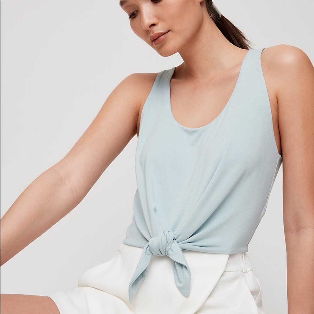 Aritzia Cropped, tie-front tank top
